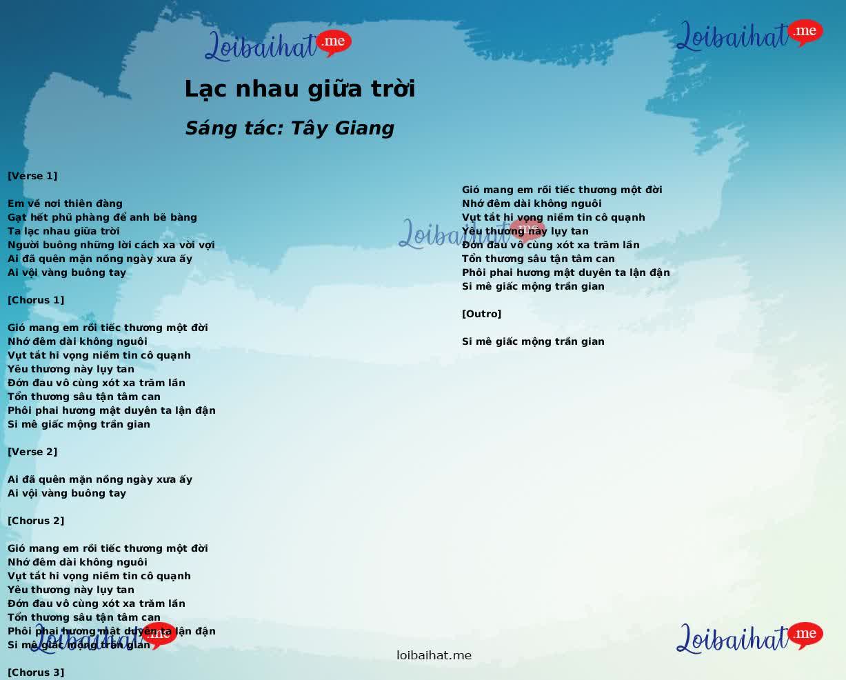 Lạc nhau giữa trời