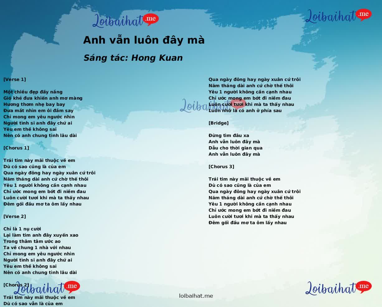 Anh vẫn luôn đây mà