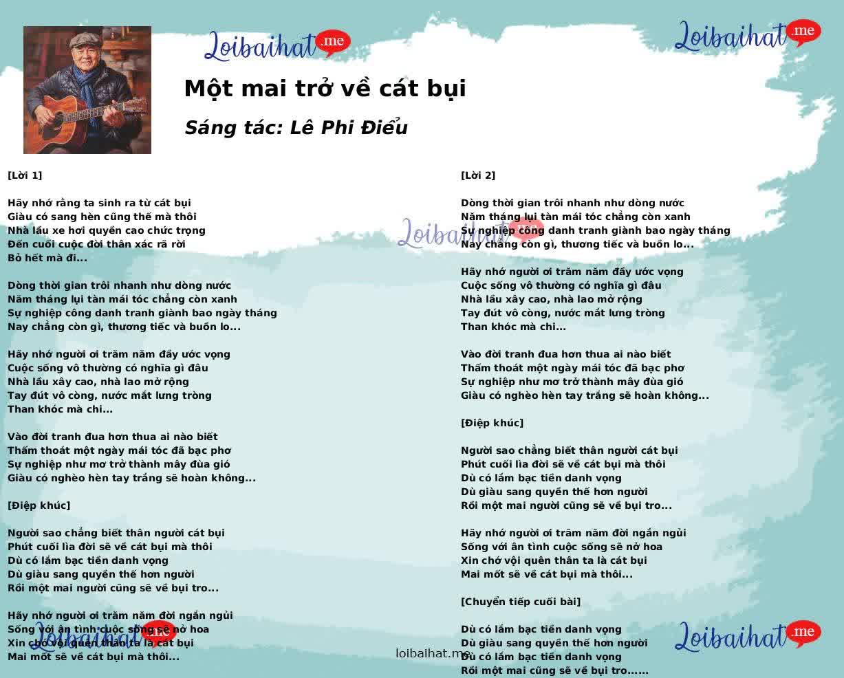 Một mai trở về cát bụi