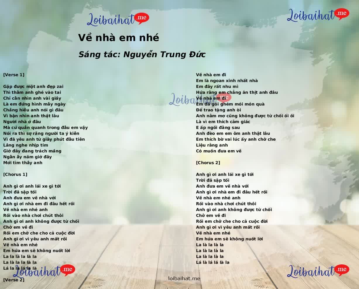 Về nhà em nhé