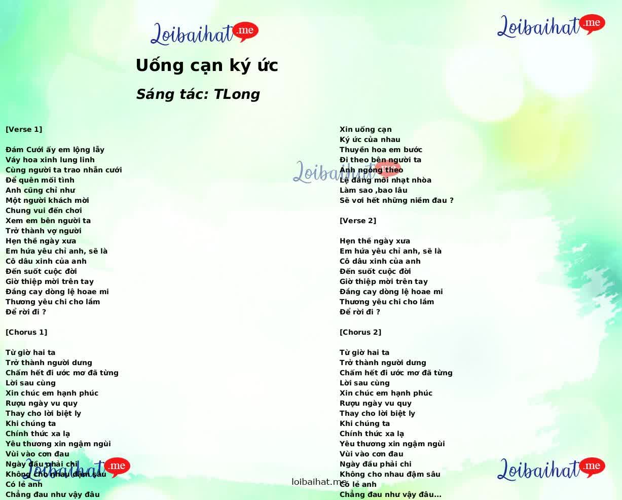 Uống cạn ký ức