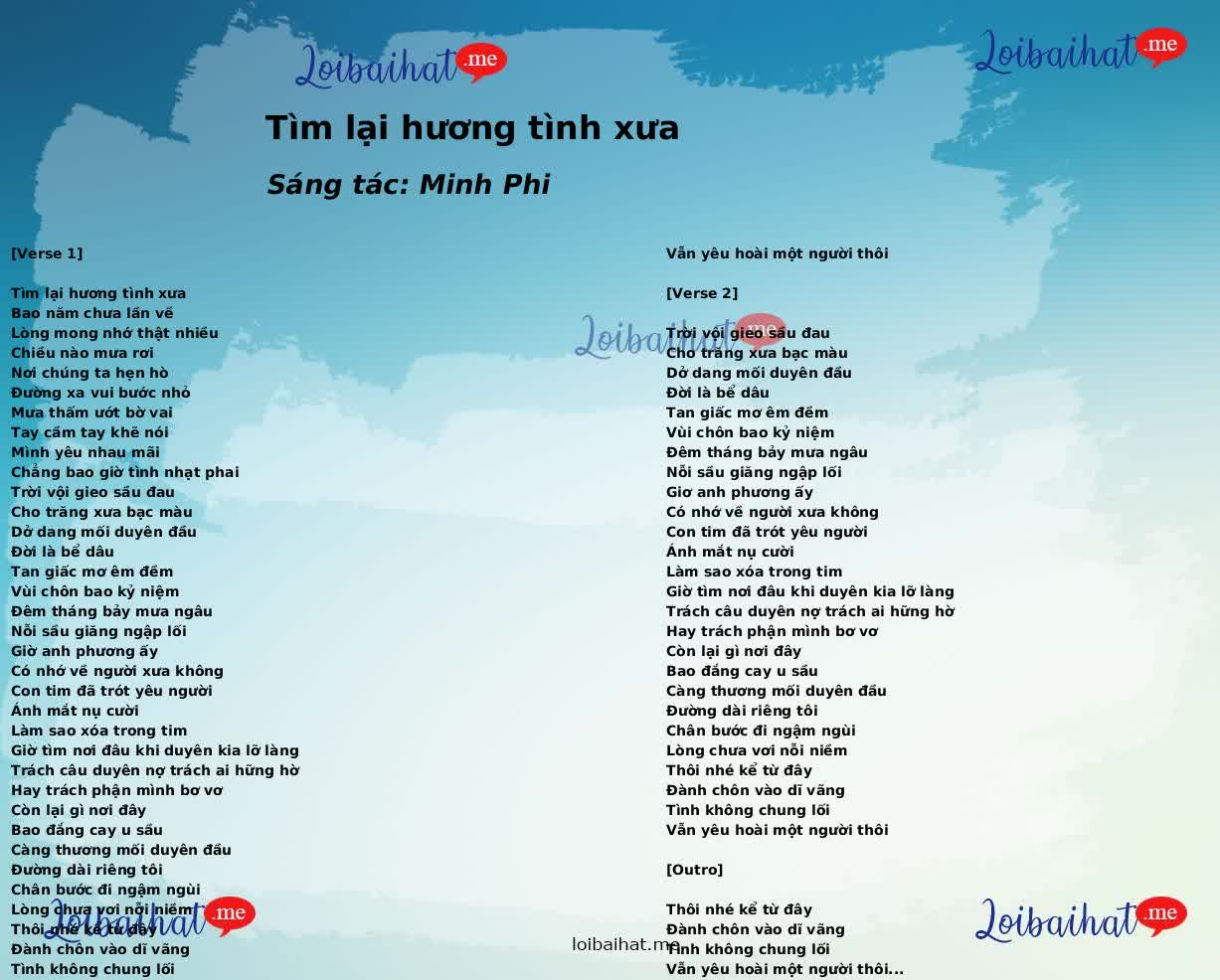 Tìm lại hương tình xưa