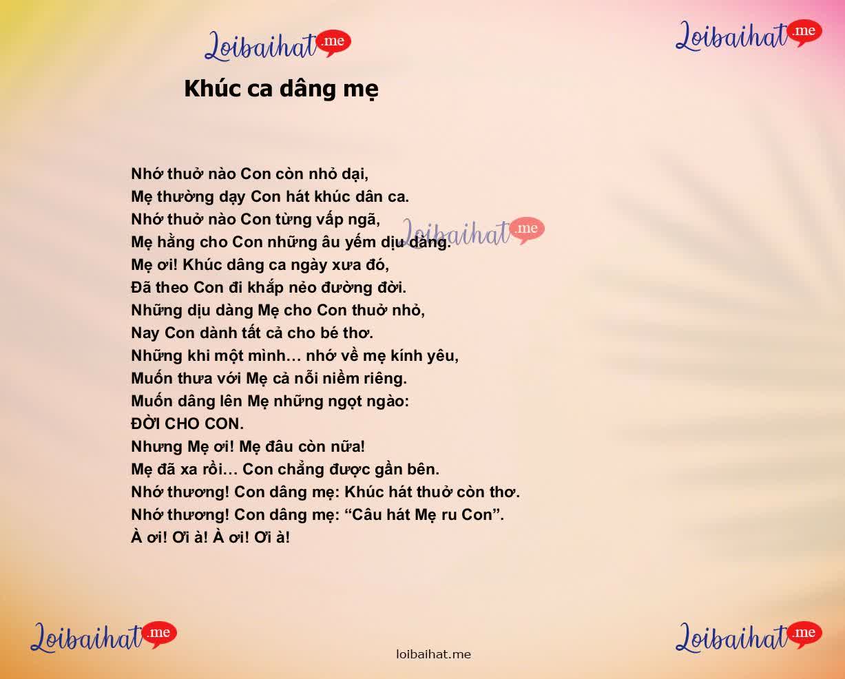 Khúc ca dâng mẹ