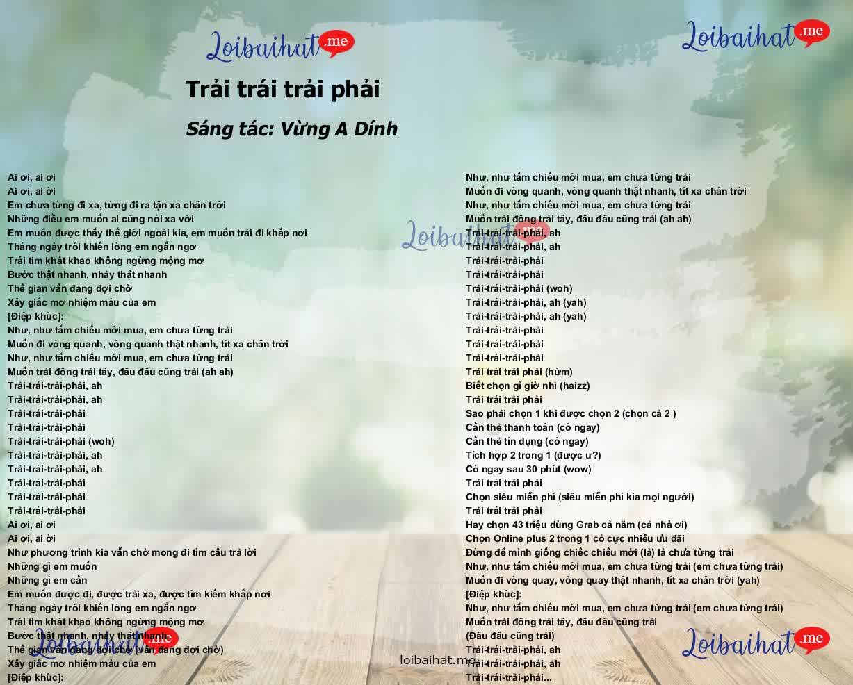 Trải trái trải phải