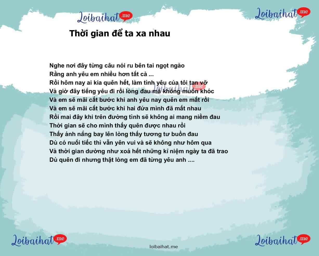 Thời gian để ta xa nhau