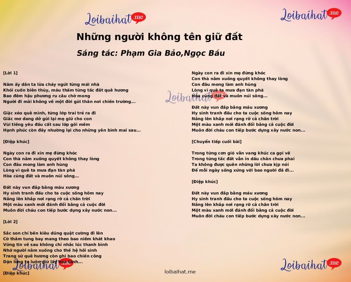 Những người không tên giữ đất