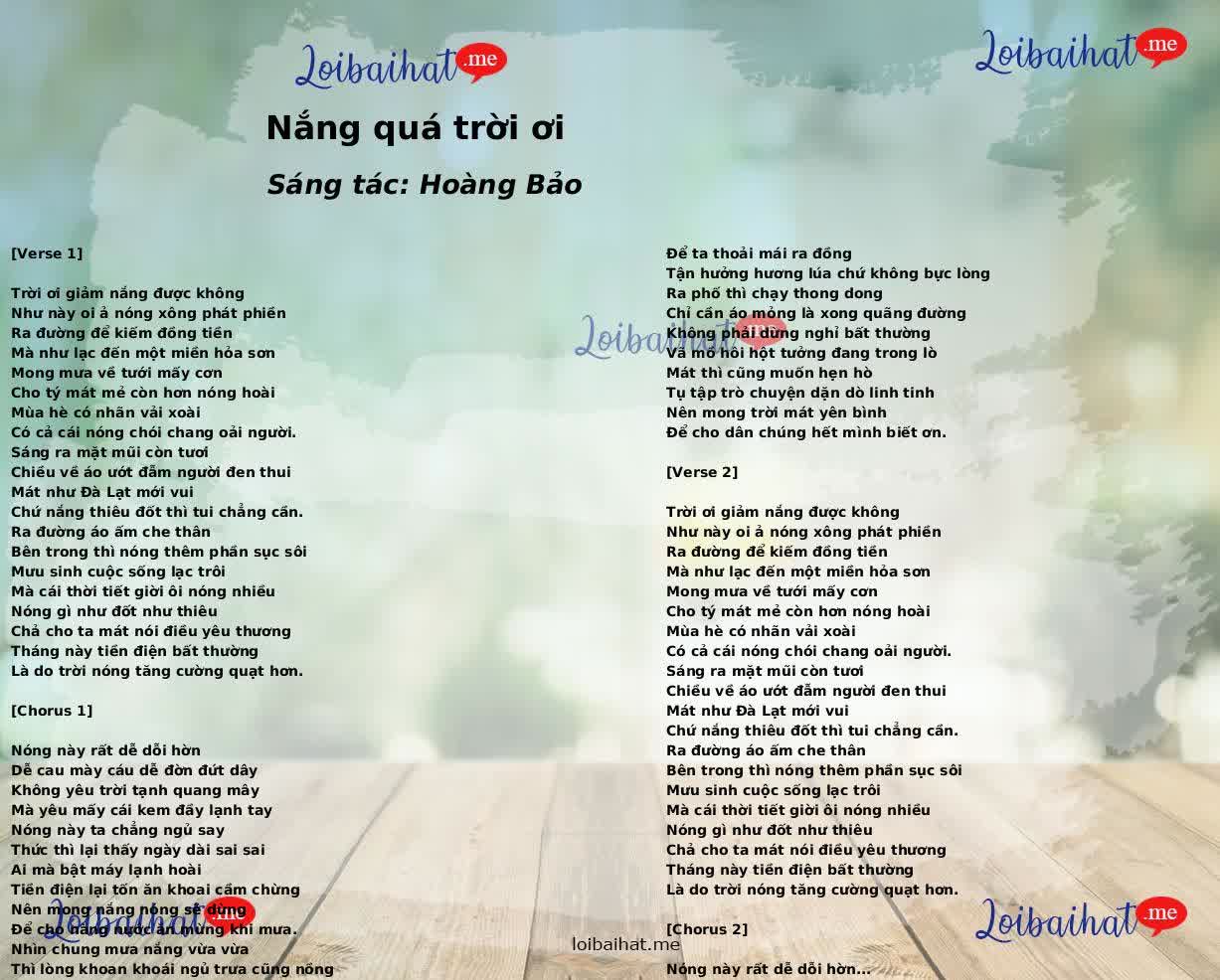 Nắng quá trời ơi