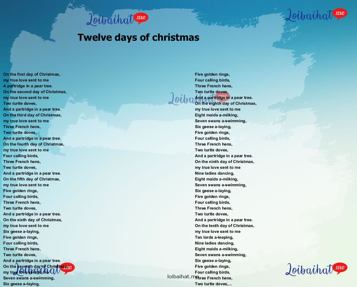 Twelve days of christmas