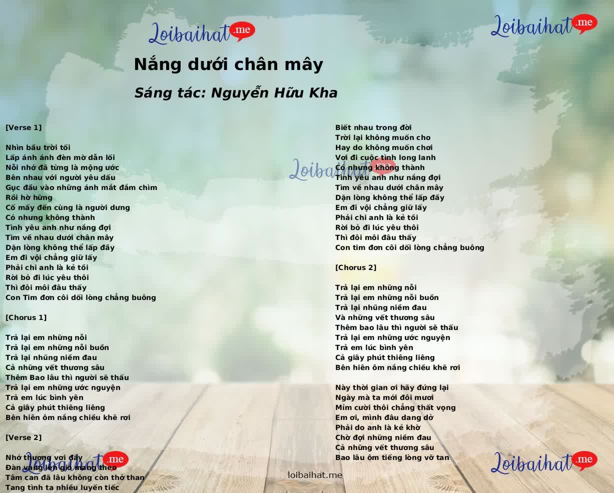 Nắng dưới chân mây