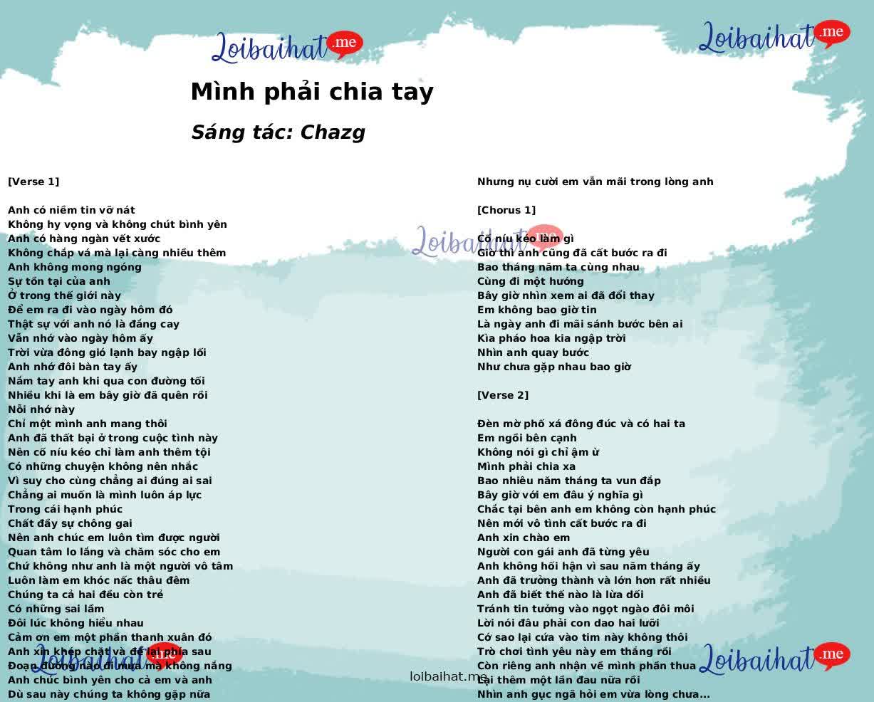 Mình phải chia tay