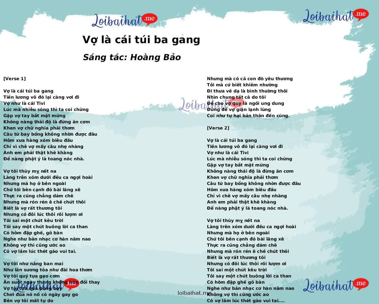 Vợ là cái túi ba gang