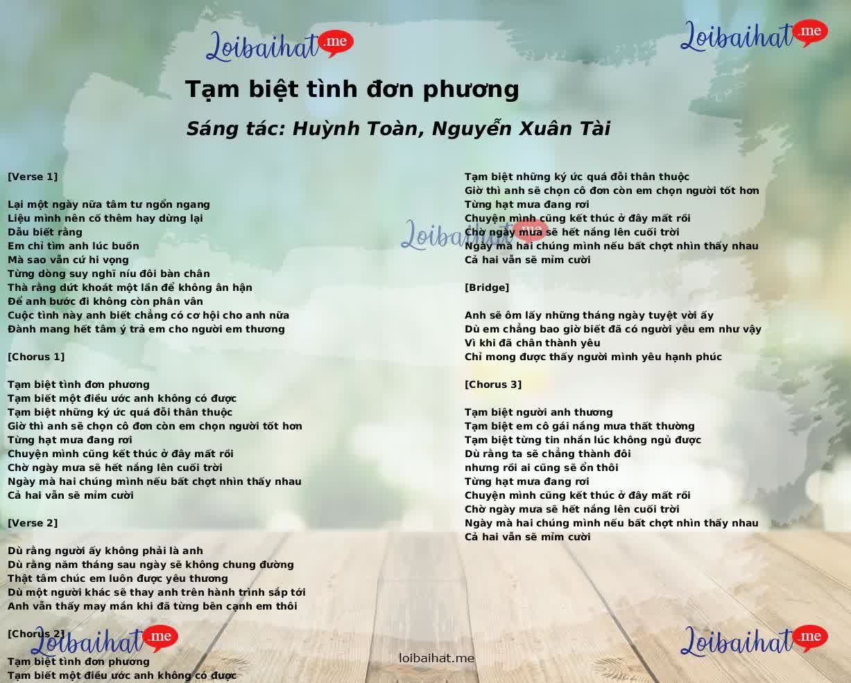 Tạm biệt tình đơn phương