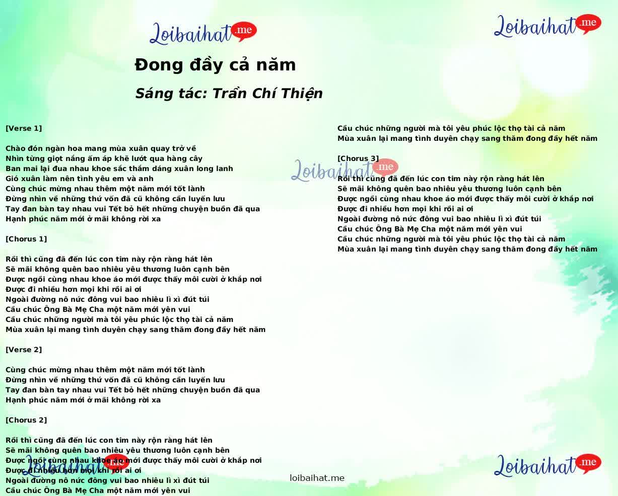 Đong đầy cả năm