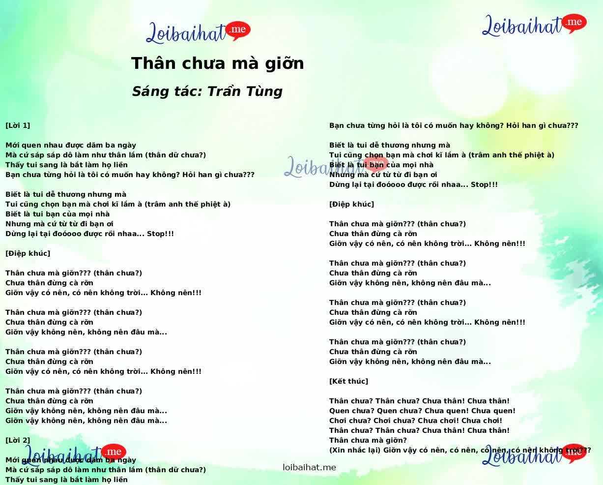 Thân chưa mà giỡn