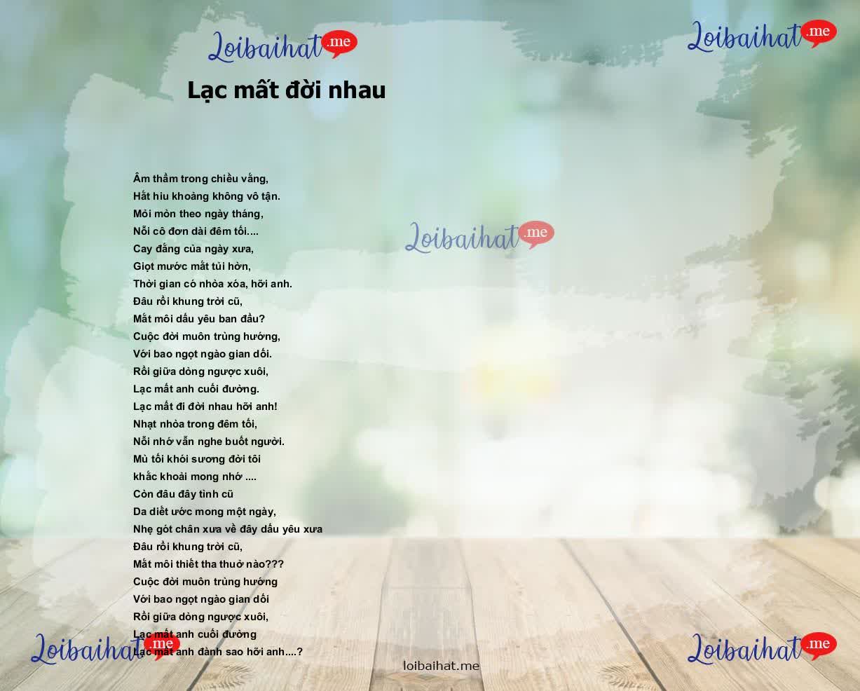 Lạc mất đời nhau