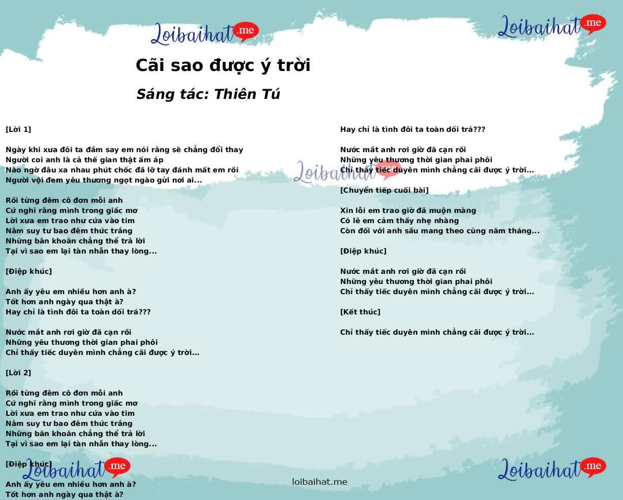 Cãi sao được ý trời