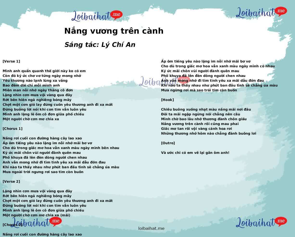 Nắng vương trên cành