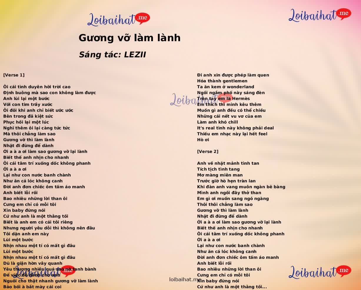 Gương vỡ làm lành