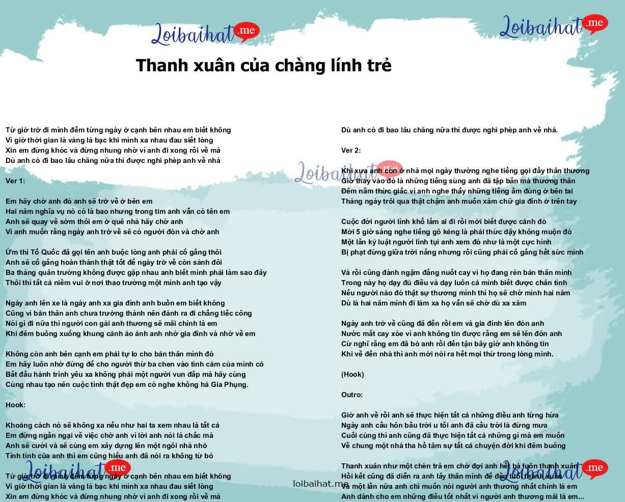 Thanh xuân của chàng lính trẻ