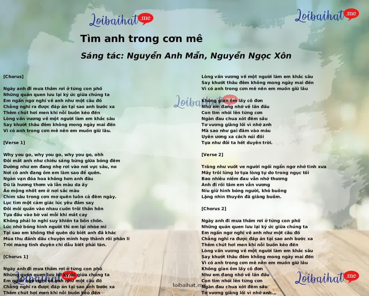 Tìm anh trong cơn mê