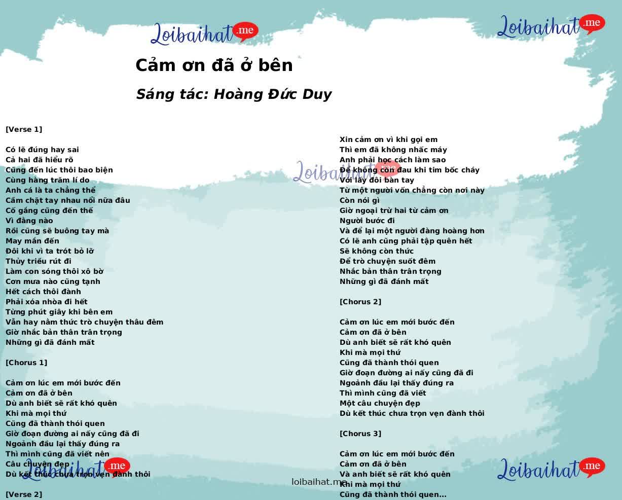 Cảm ơn đã ở bên