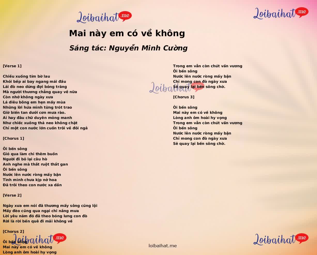 Mai này em có về không