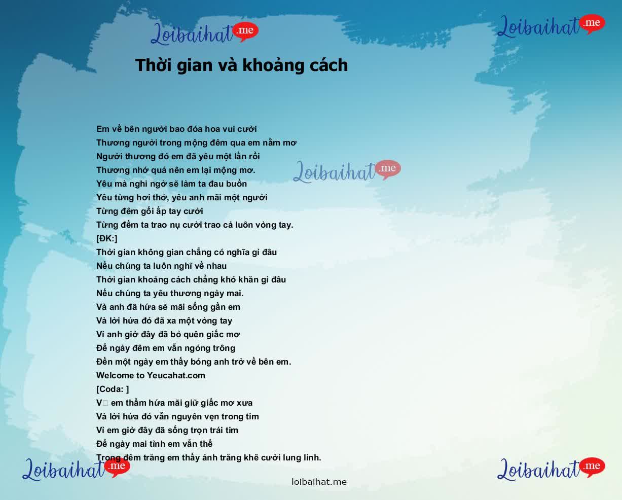 Thời gian và khoảng cách