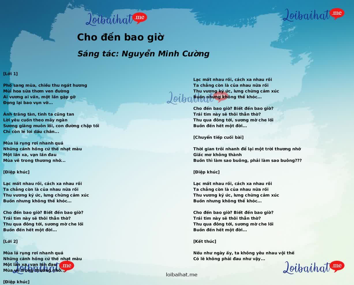 Cho đến bao giờ