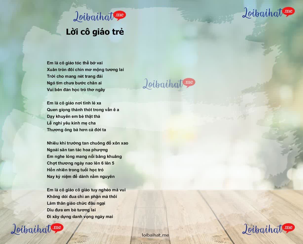 Lời cô giáo trẻ