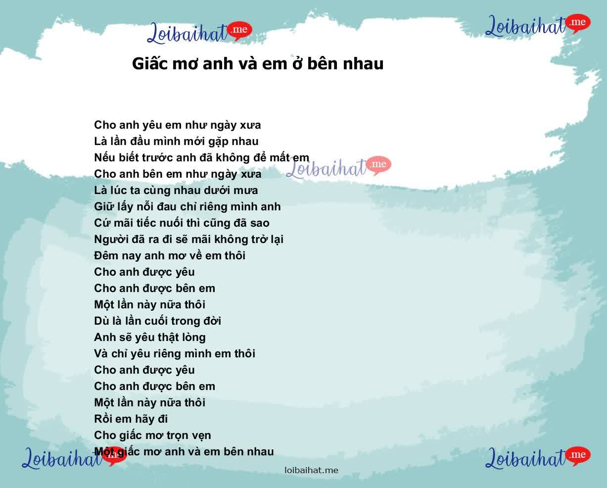 Giấc mơ anh và em ở bên nhau