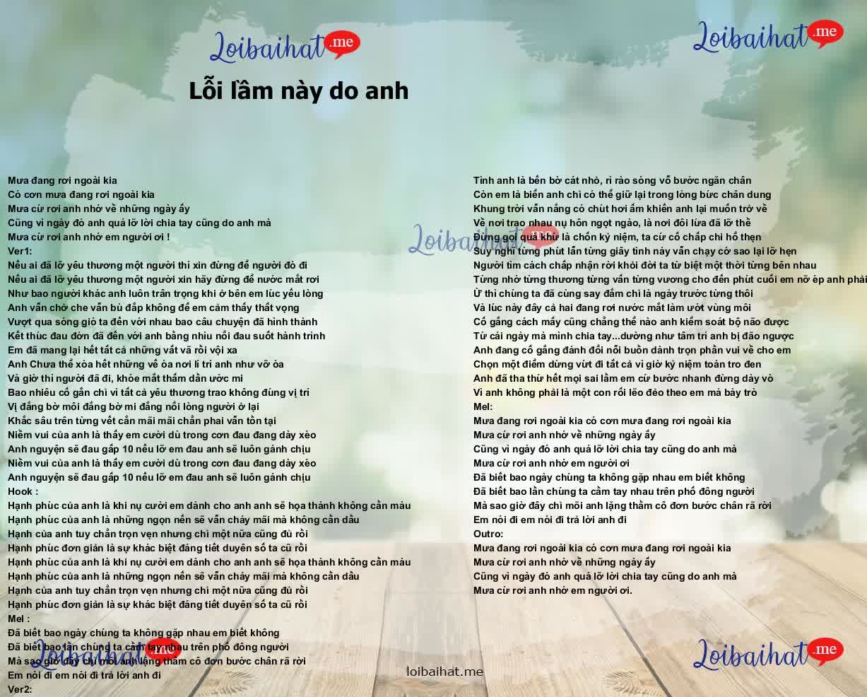 Lỗi lầm này do anh