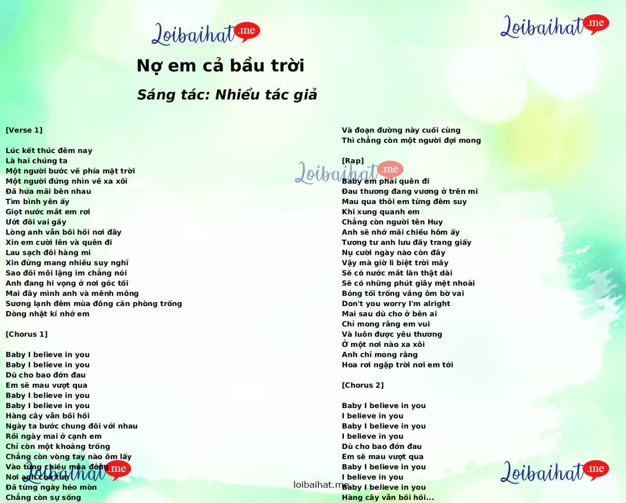 Nợ em cả bầu trời