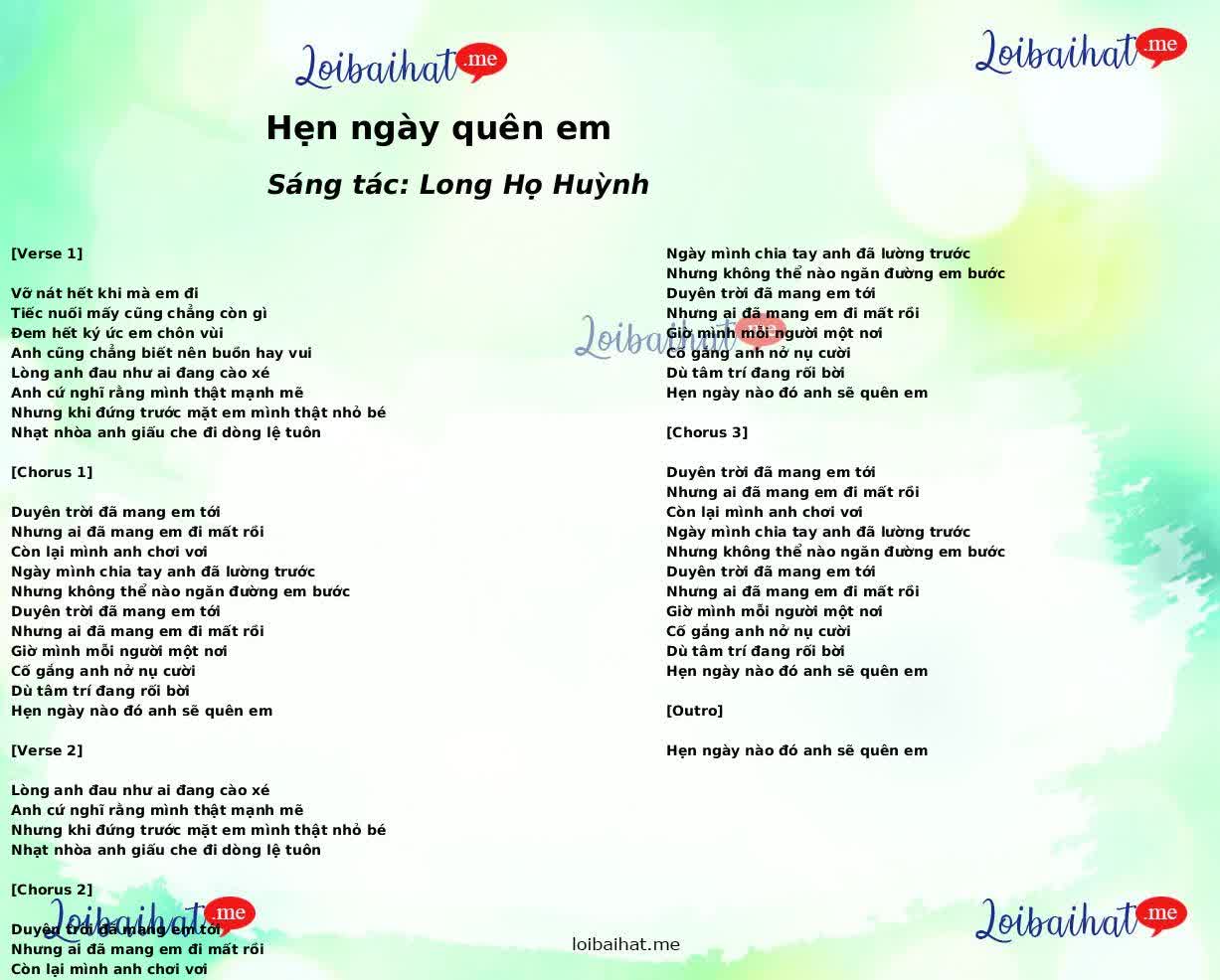 Hẹn ngày quên em