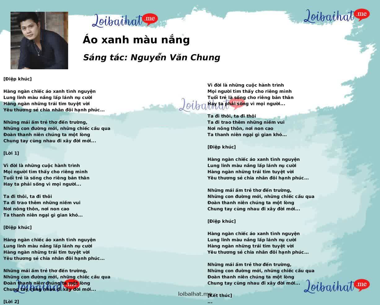 Áo xanh màu nắng