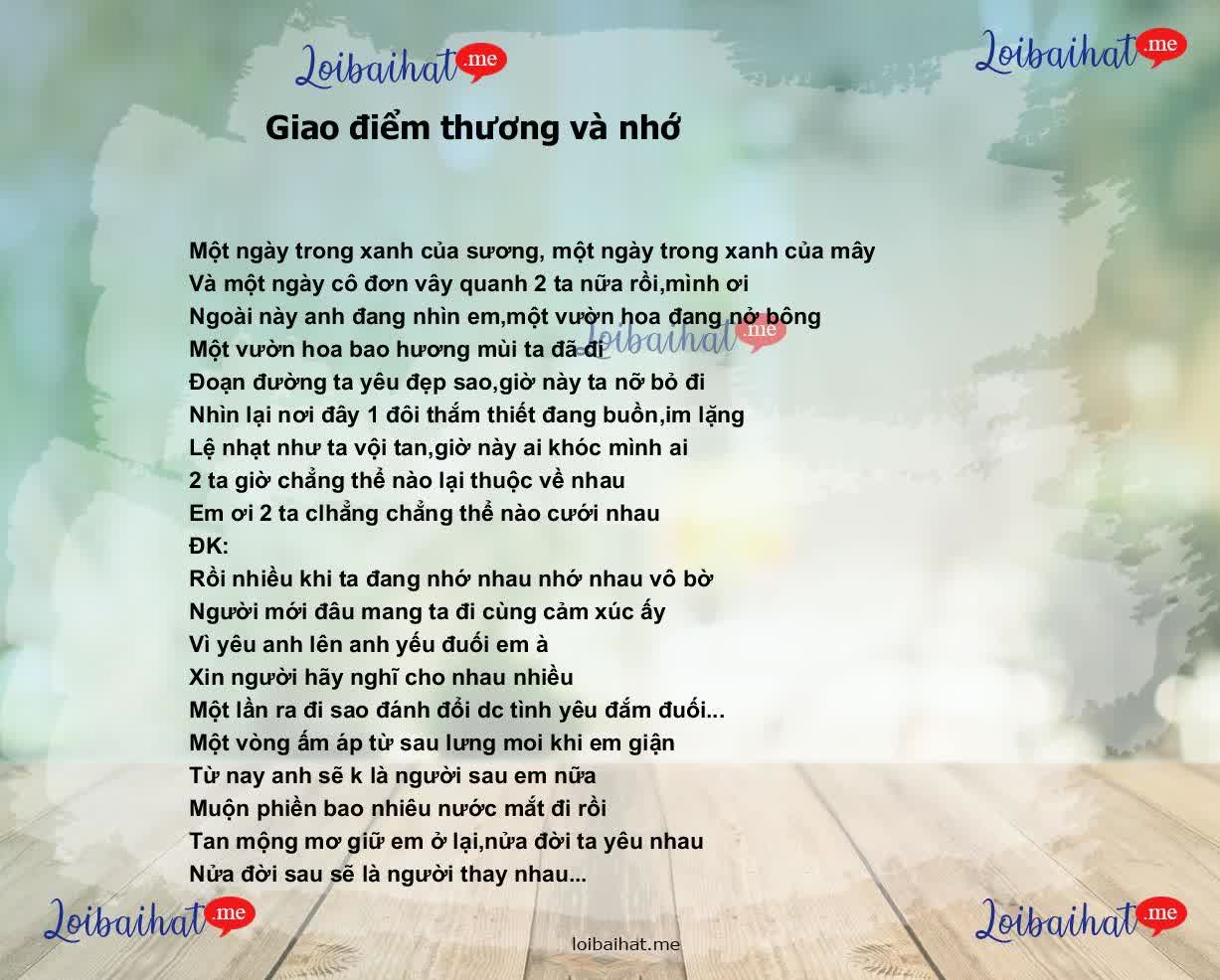 Giao điểm thương và nhớ