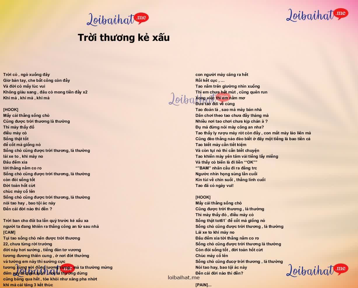 Trời thương kẻ xấu