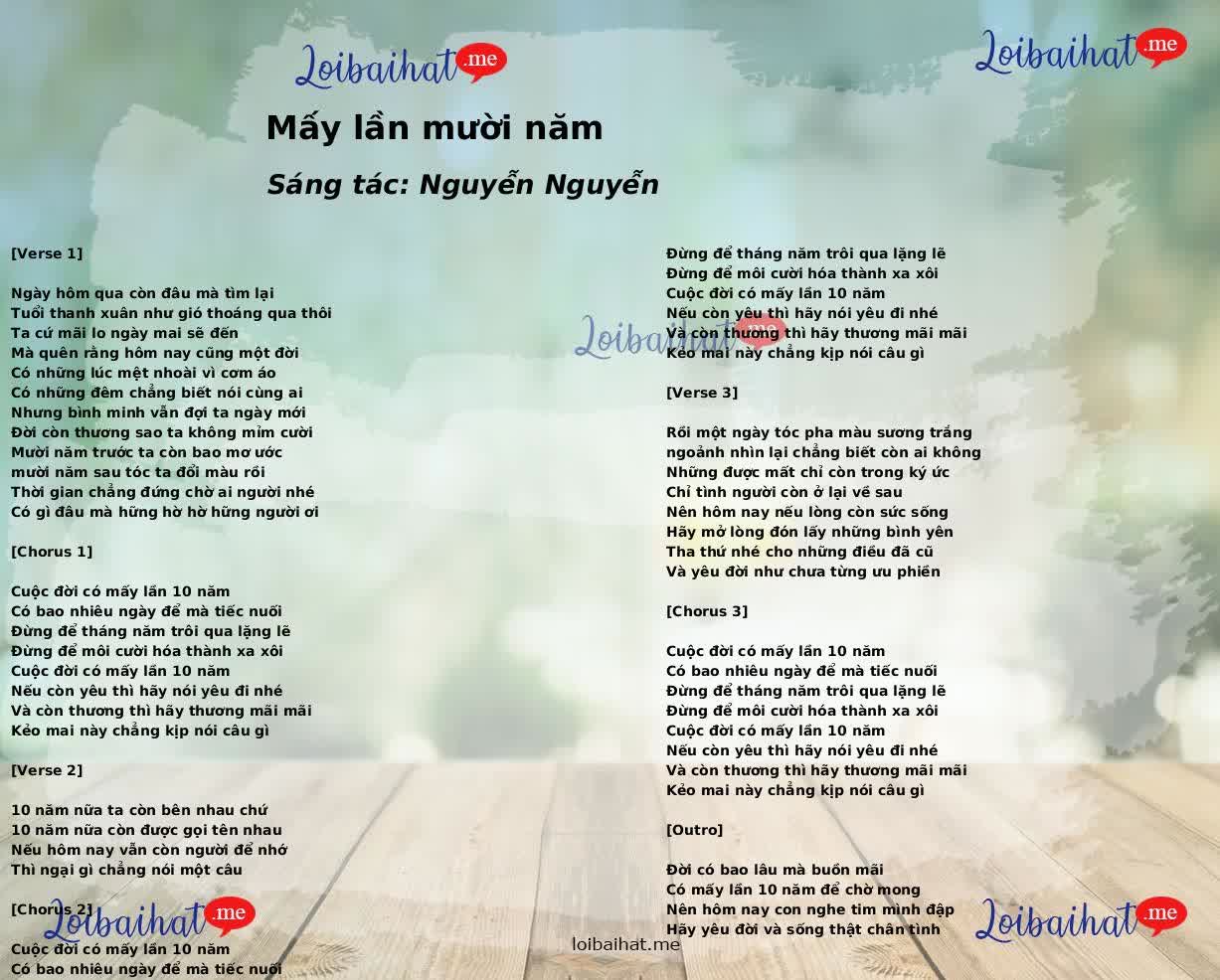 Mấy lần mười năm