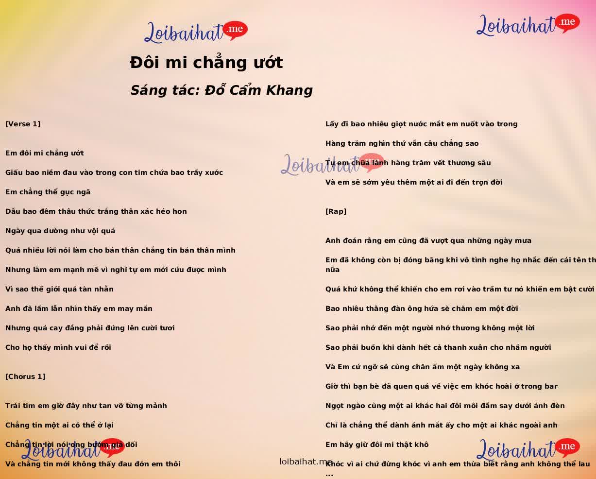 Đôi mi chẳng ướt