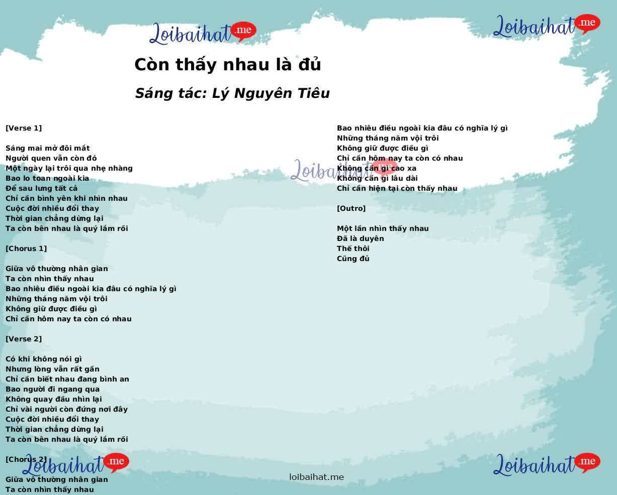 Còn thấy nhau là đủ