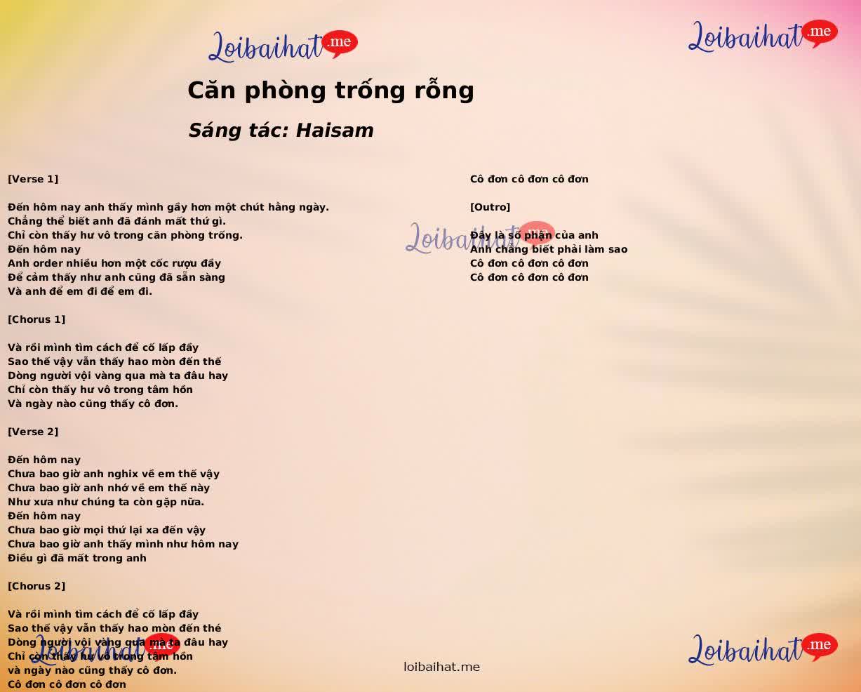 Căn phòng trống rỗng