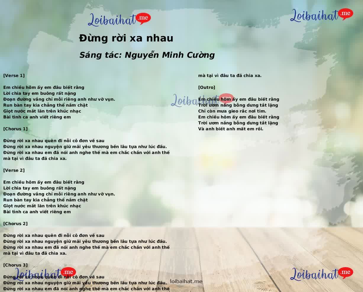 Đừng rời xa nhau