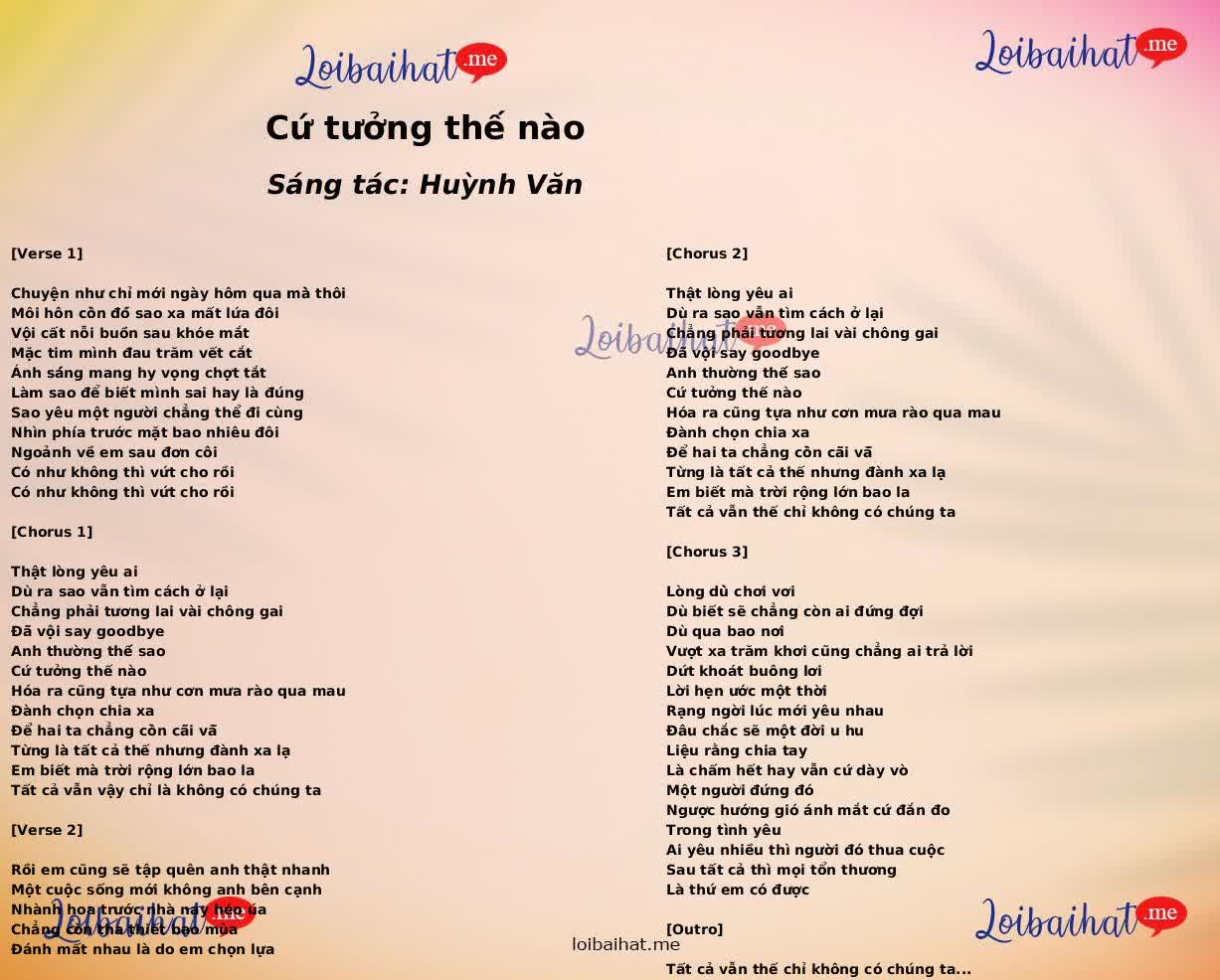 Cứ tưởng thế nào