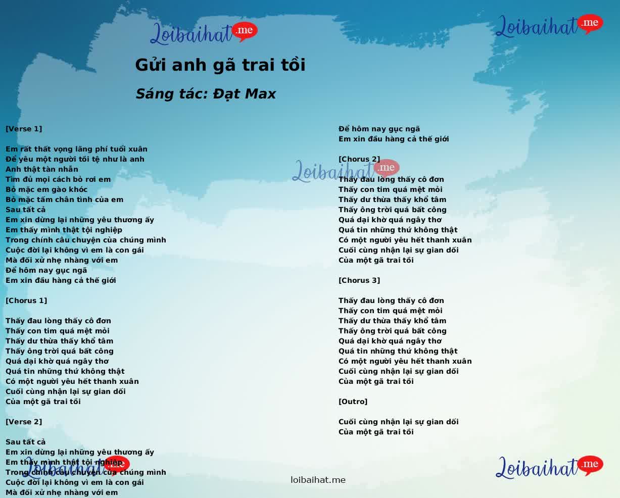 Gửi anh gã trai tồi