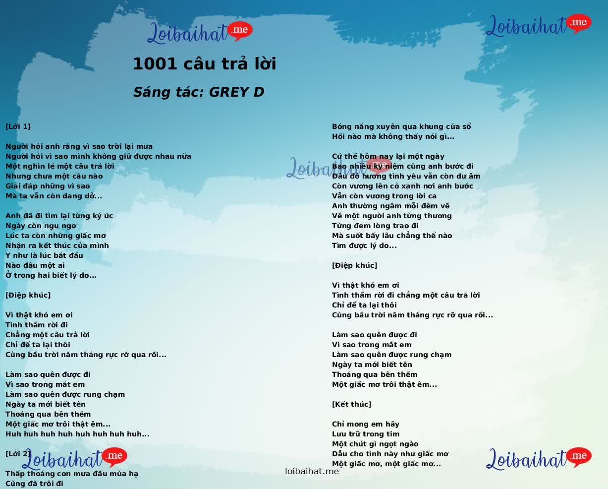1001 câu trả lời