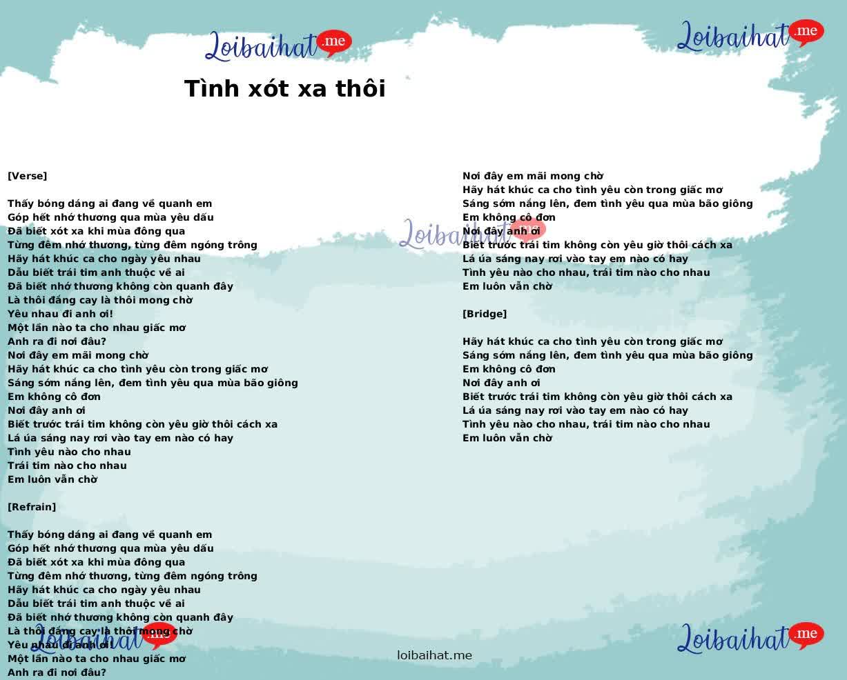 Tình xót xa thôi