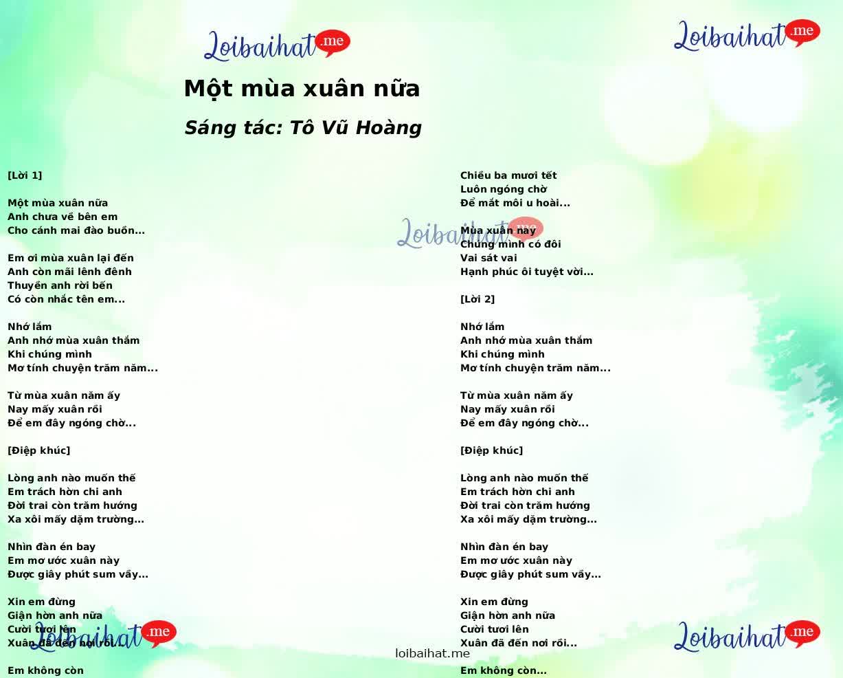 Một mùa xuân nữa