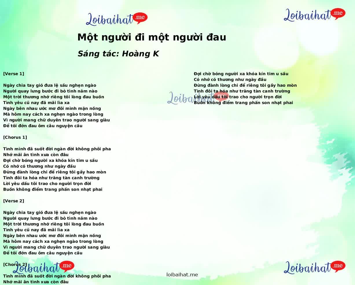 Một người đi một người đau