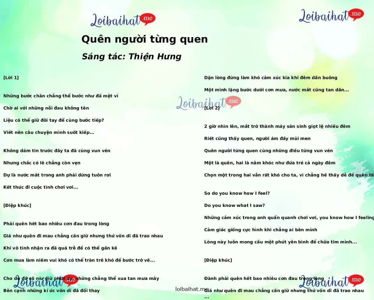 Quên người từng quen