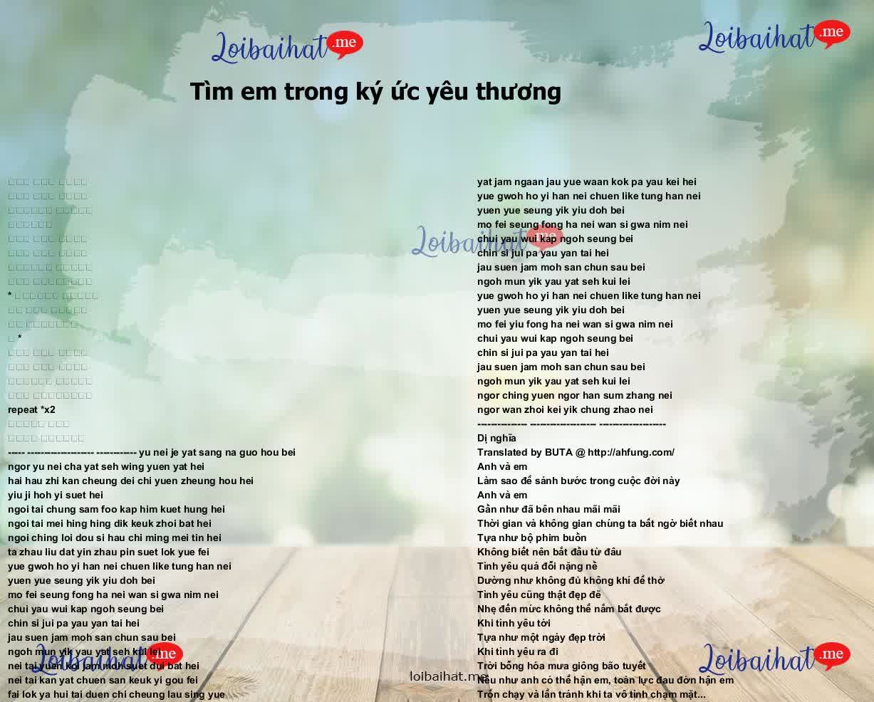 Tìm em trong ký ức yêu thương