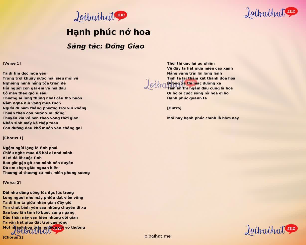 Hạnh phúc nở hoa